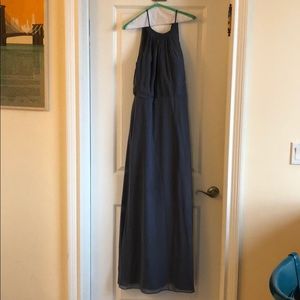 Blueish gray bridesmaid dress